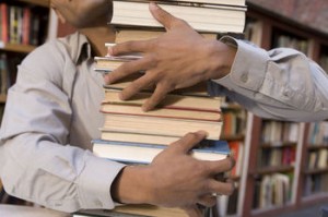 Man carrying books