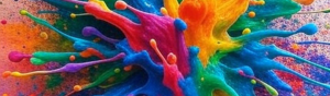AI generated image of splashes of color