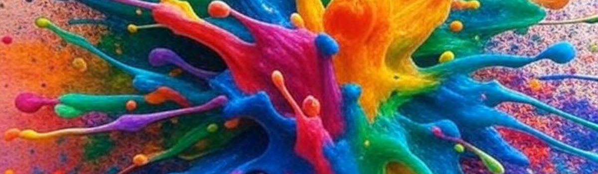 AI generated image of splashes of color