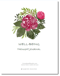 Cover of Well-Being Journal showing a watercolor of roses