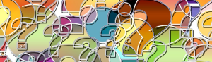 Graphic of a collage of multiple colorful question marks